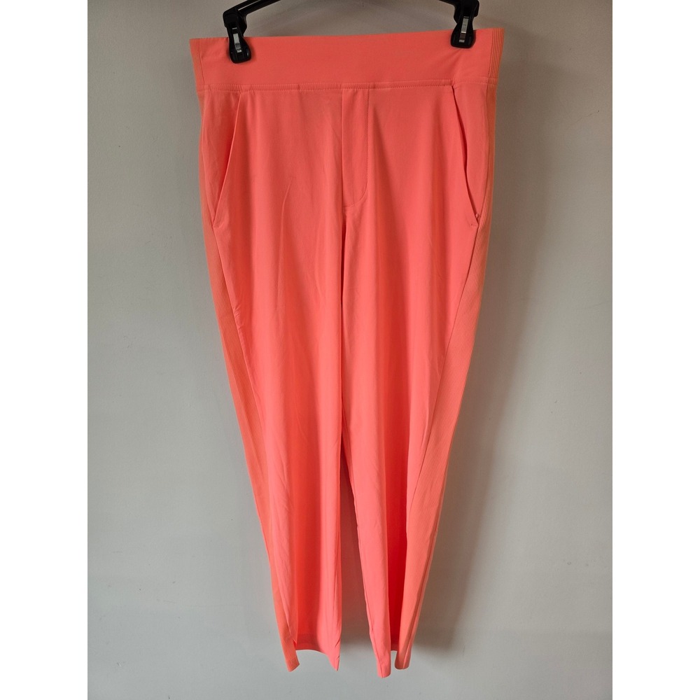Athleta‎ Brooklyn Ankle Pant Coral Pink Ribbed Side Panel Tapered Trousers 4